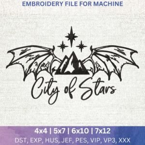 city of stars embroidery design