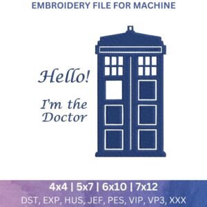 tardis embroidery design