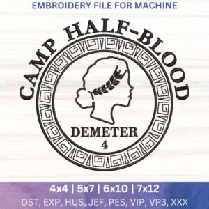 Cabin 4 Demeter Embroidery Design