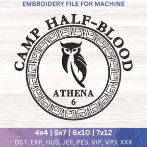 Cabin 6 Athena Embroidery Design