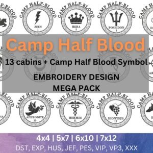 camp half blood embroidery bundle