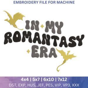 Romantasy Book Embroidery Design