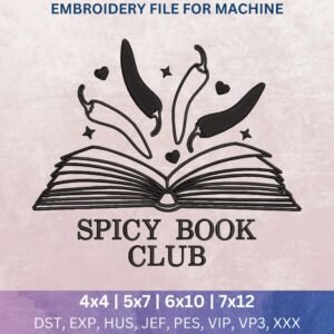 Spicy Book Embroidery Design