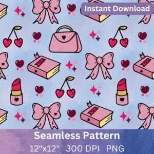 Kawaii Girly Aesthetic Seamless Pattern