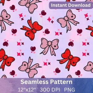 Coquette Kawaii Bow Seamless Pattern